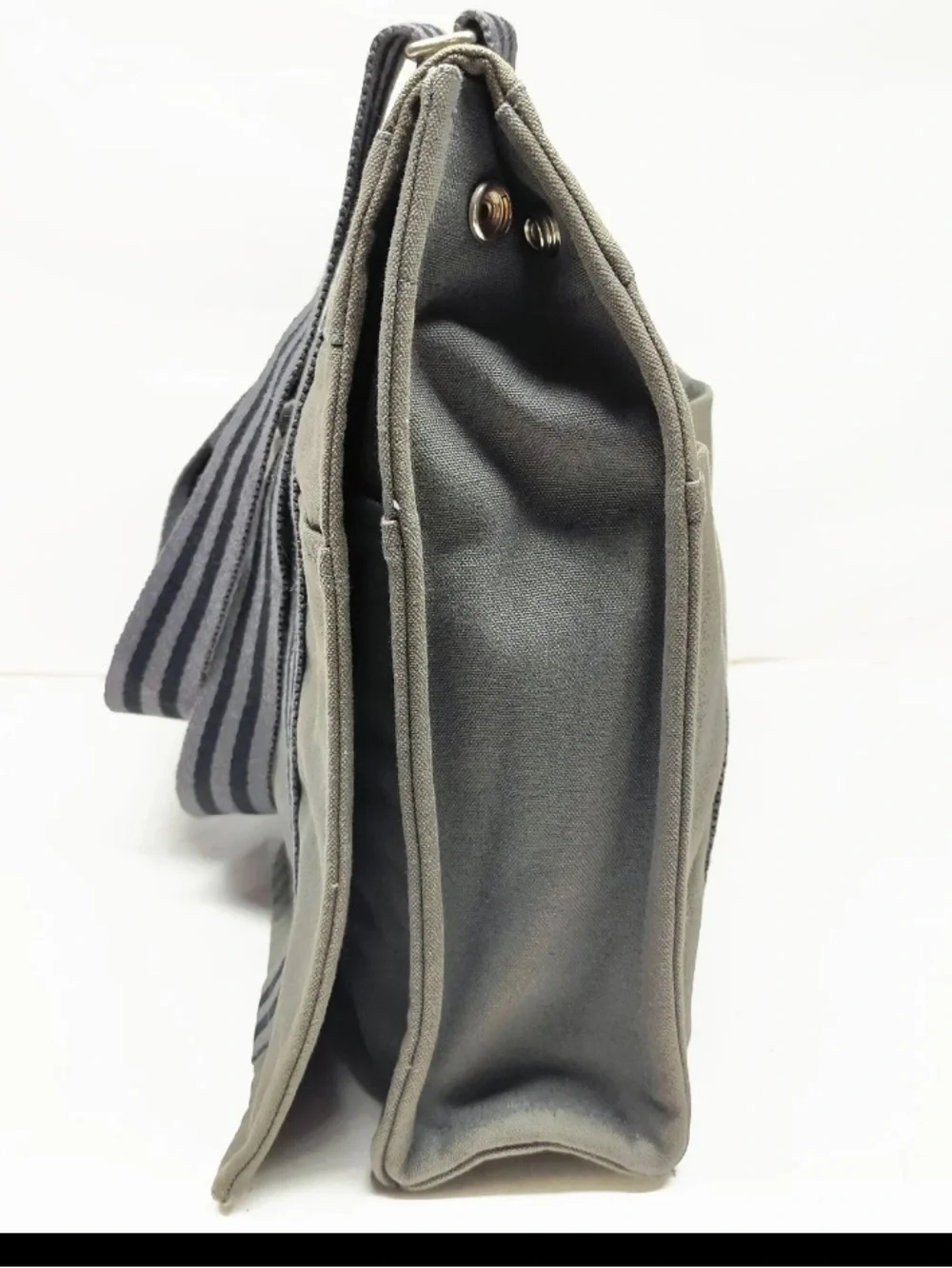 Hermes Herline Messenger Canvas Shoulder Bag Toile Fourre-Tout Besace MM
